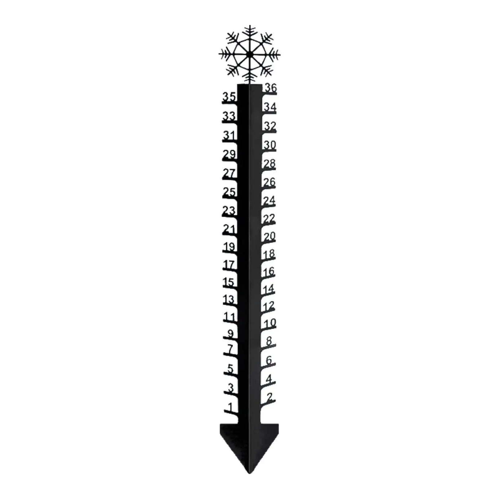 Snow Gauge Metal 36 inch Decorative Snow Measuring Stick for Patio Yard Lawn