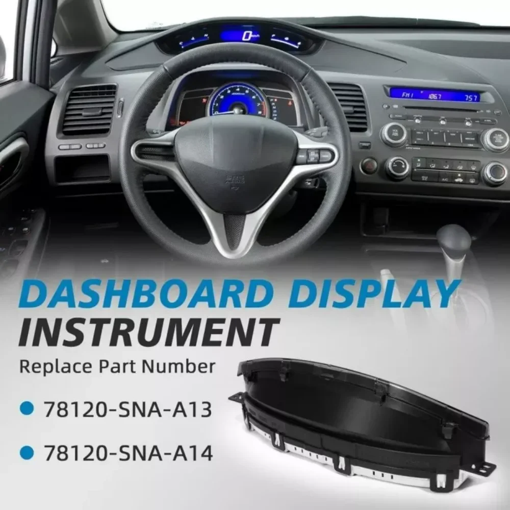Speedometer Dash Display Gauge Instrument Cluster 78120-SNA-A14 For Honda Civic Sedan 06-11 Car display accessories Refurbished