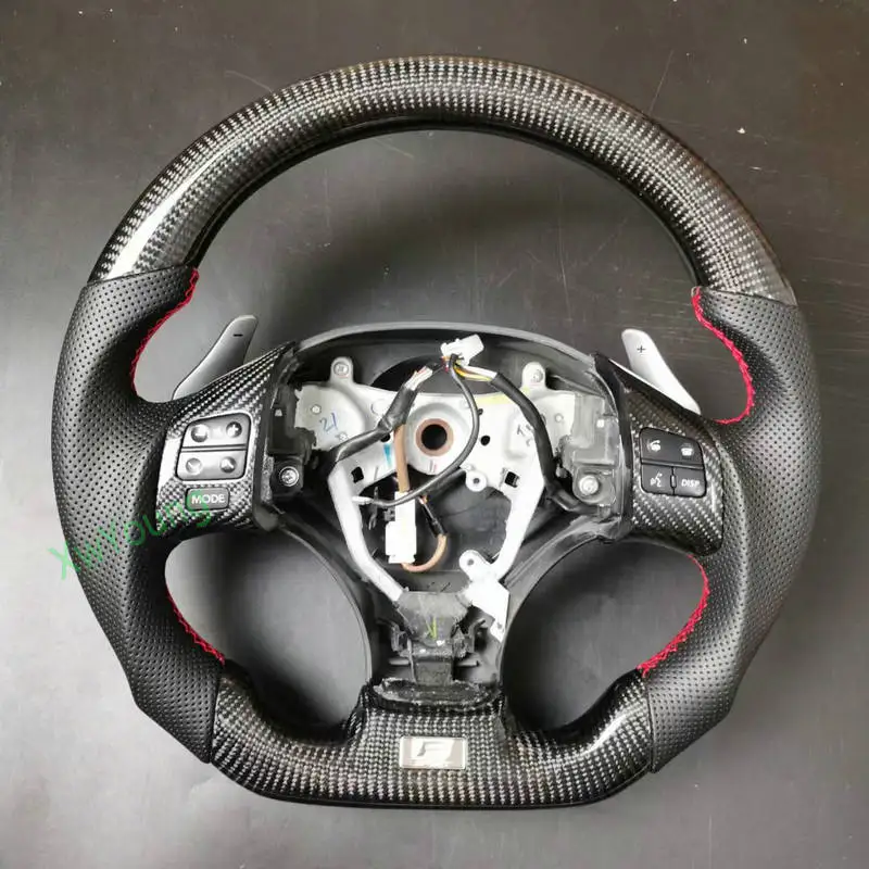 100% Real Carbon Fiber Steering Wheel With Leather For Lexus IS IS250 IS300 ISF