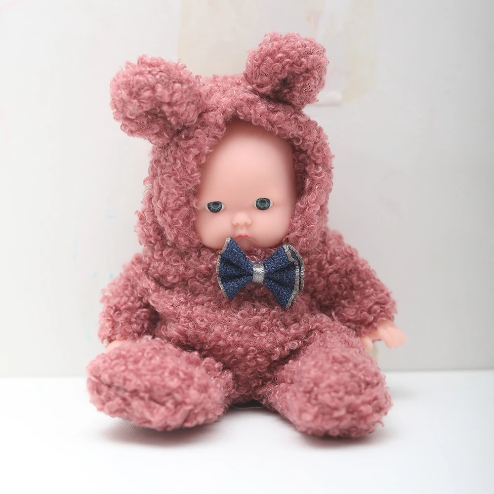 Brown 5-inch  Rebirth Doll Soft 5 Activity Joint Cute Expression  Boys and Girls Birthday Gift 12cm 1/12