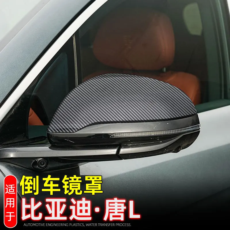 

For Byd Tang L 2025 Car Sticker Rearview Side Mirror Cover Wing Cap Exterior Door Rear View Case Trim Carbon Fiber ABS