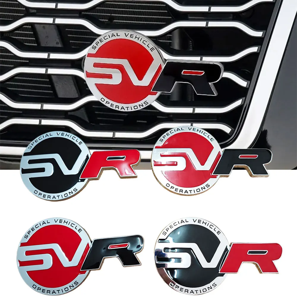 3D Metal Logo SVR Emblem Car Rear Trunk Sticker Front Grille Badge For Land Range Rover Discovery Defender EVOQUE Accessories