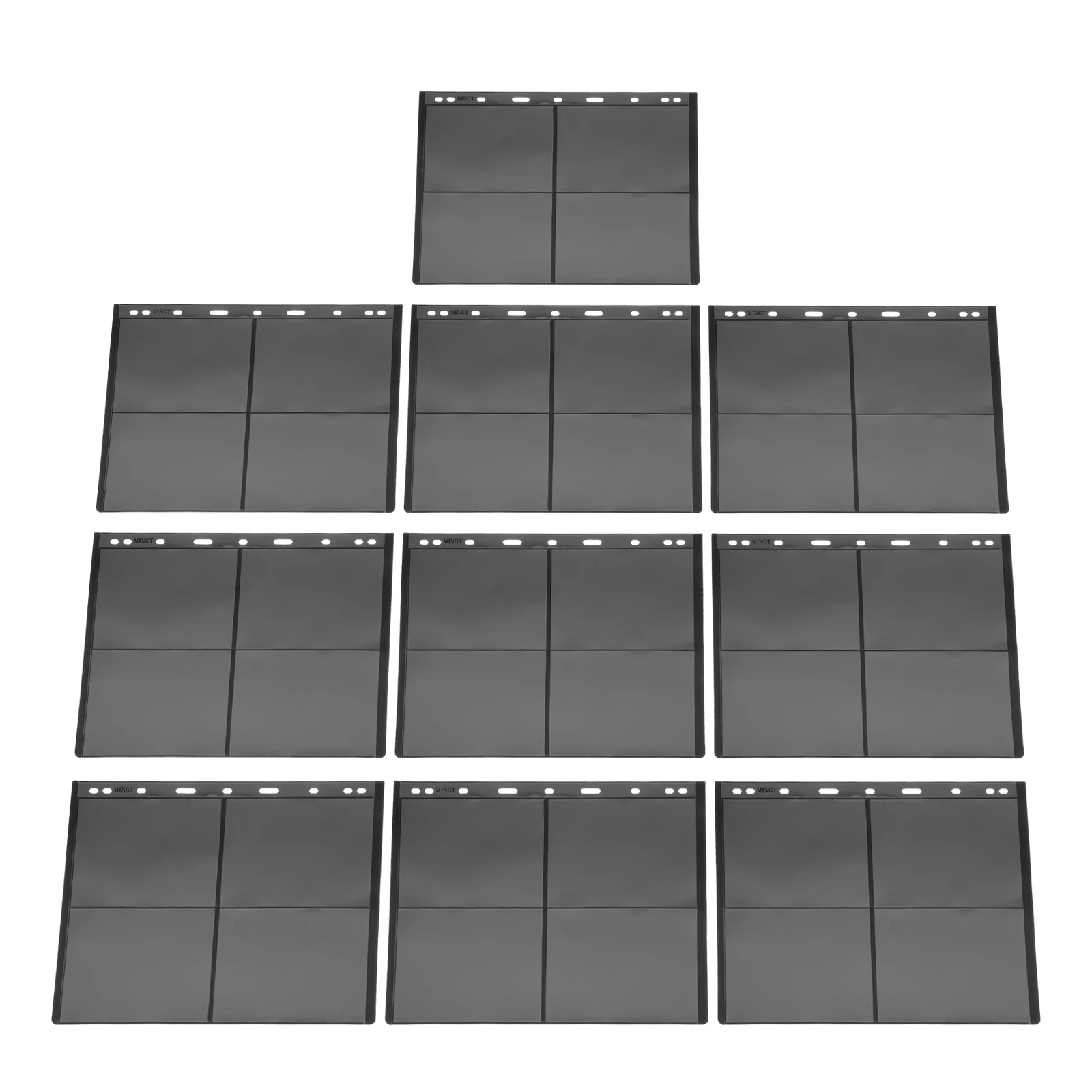 

10 Pcs Double Sided Stamp Album Black PVC 9 Hole Display Pages Sheets For Stamps Coins Banknotes Storage
