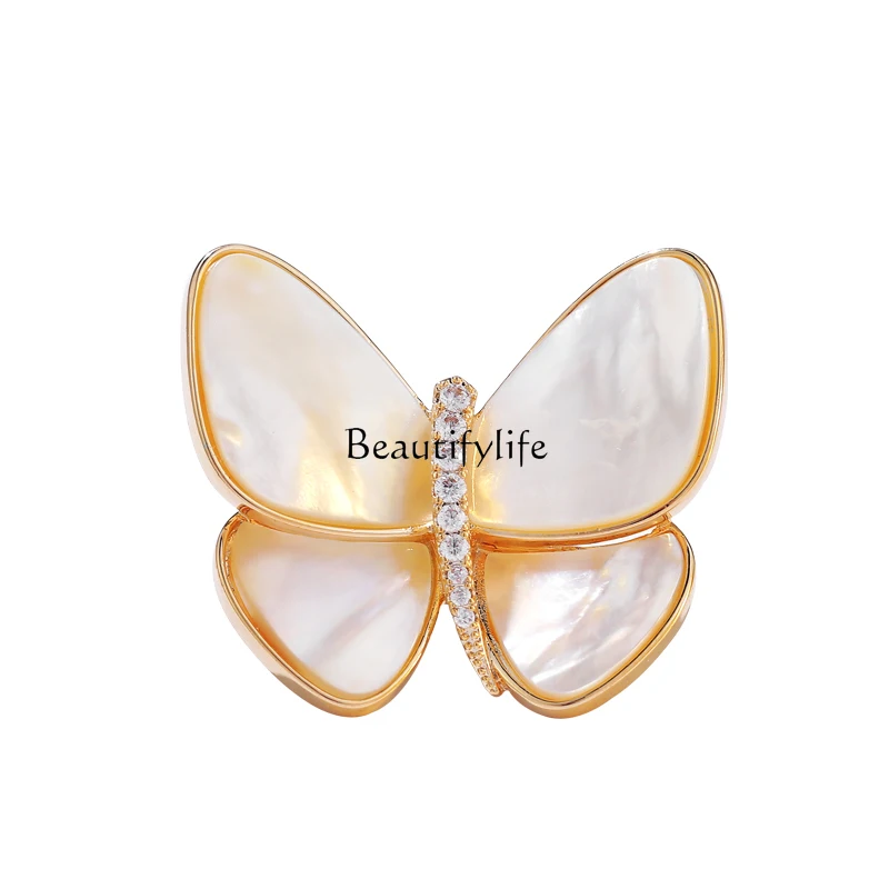 

Natural Shell Butterfly Pin Suit Corsage Accessories