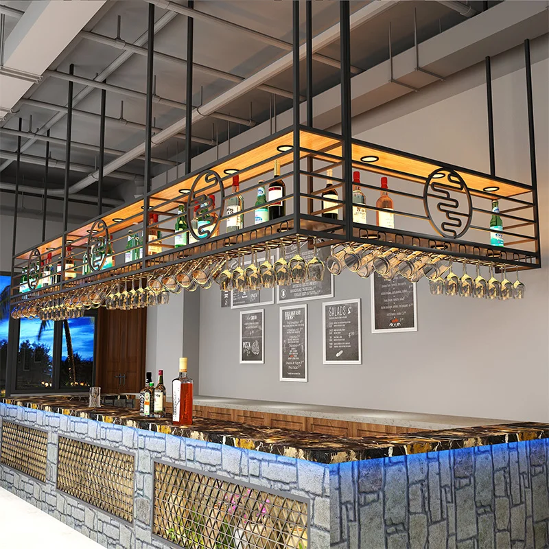 

Bar hanger, wine rack, wine cabinet rack, industrial wind customization, simple goblet hanging upside down