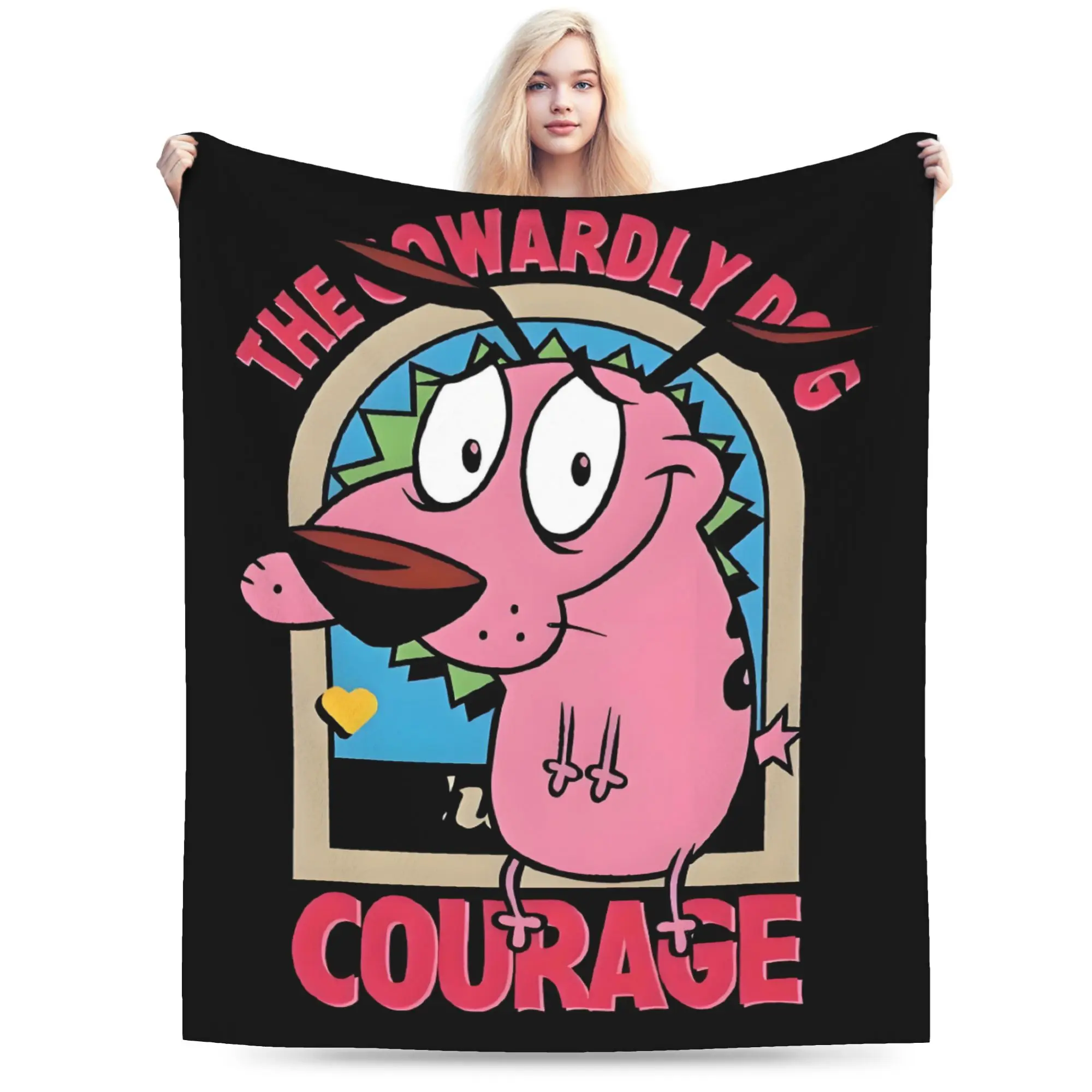 Custom Courage Dog Beagle Blankets Warm Flannel Cartoon Cobarde Throw Blanket for Bed Couch Bedspread