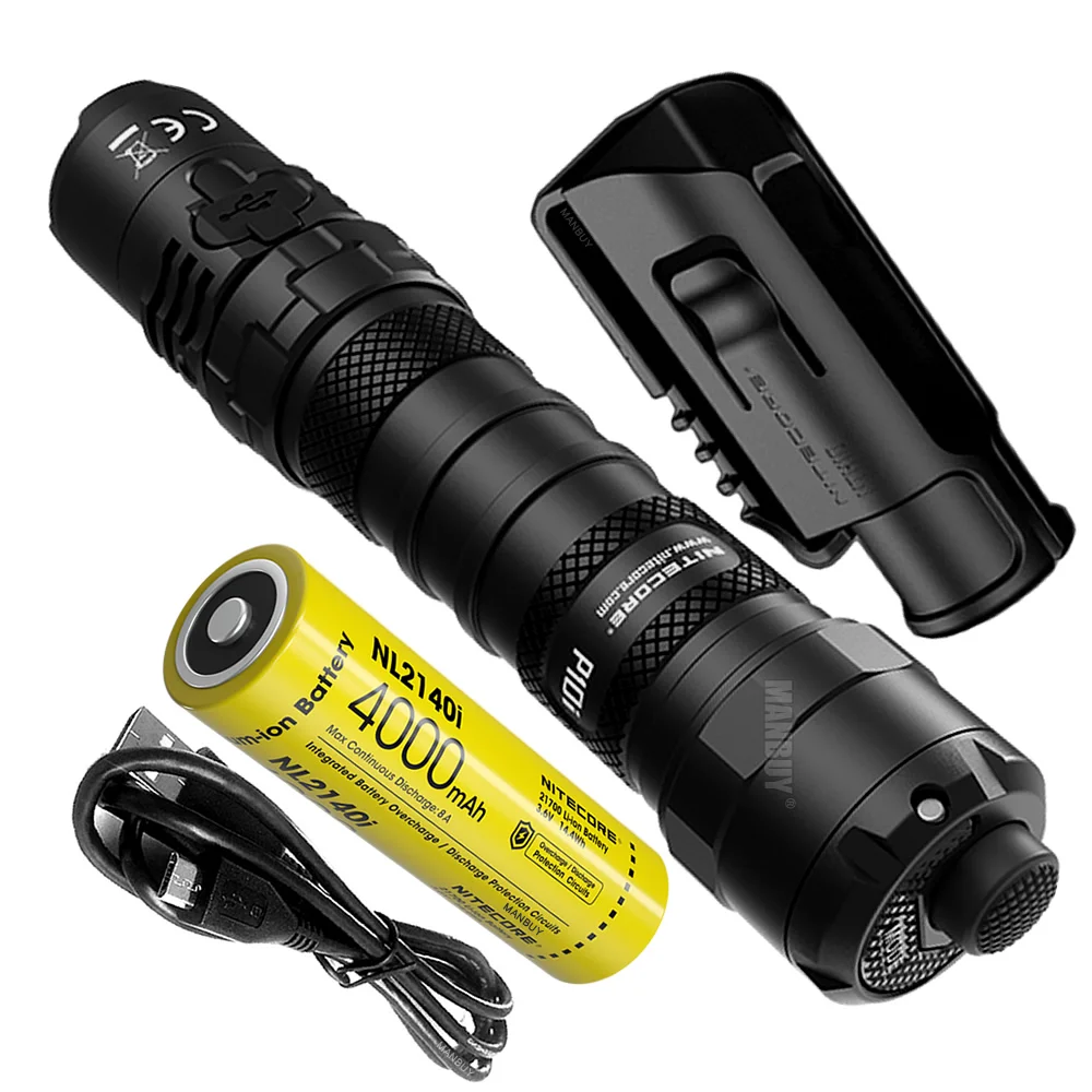 Nitecore P10i 1800 Lumen NL2140i Battery One-button Tactical Flashlight Small Straight Self Defense USB typeC Rechargeable Torch