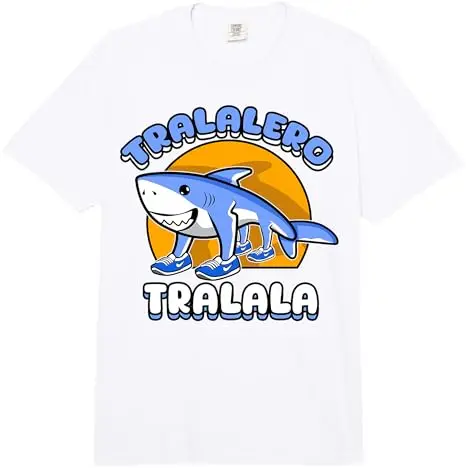 Lustiges Y2k Hai Tralalero Tralala Trendiges Italienisches Brainrot Meme Komfortables Erwachsenen Unisex T-Shirt Niedliche Streetwear Kleidung Neuartiges Geschenk – Detail 4