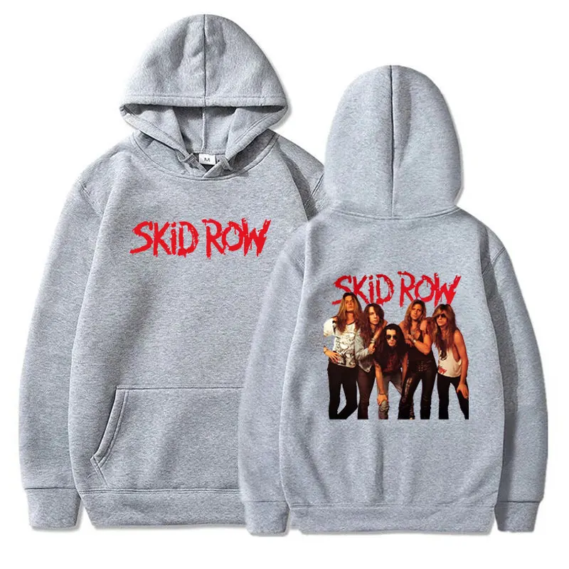 Skid Row Band Printed Sweatshirt Vintage Portrait Graphic Pullover Hip-hop Streetwear Hipster Hoodies Unisex Autumn Warm Hoodie