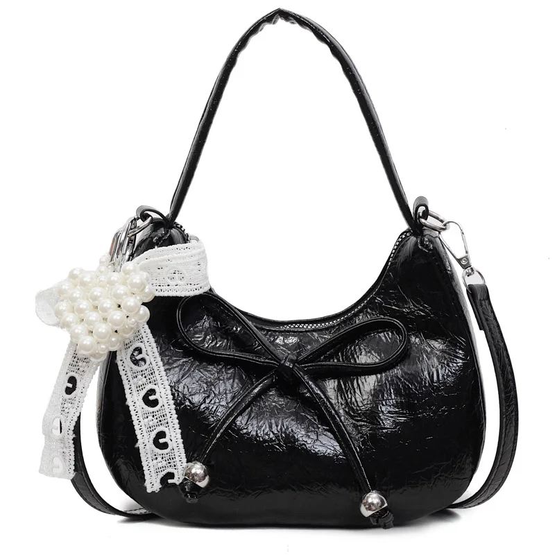 Elegant Bow Shoulder Bag 2025 New for Women, Luxury Soft Leather Crossbody Purse, Fashionable Hobo Bag for All Occasions