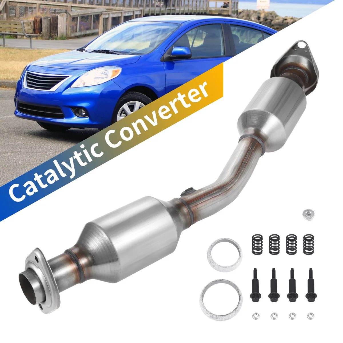 Automotive parts catalytic converter exhaust system exhaust pipe with gasket For 2007-2012 Nissan Versa 1.8L 53794