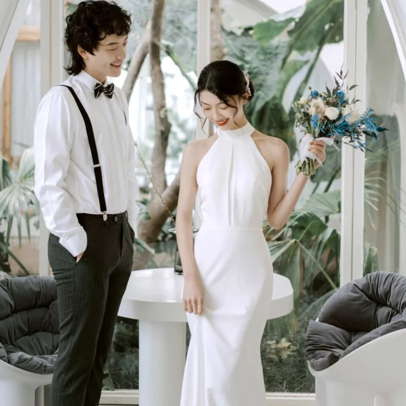 abito-da-sposa-leggero-in-stile-francese-nuovo-abito-semplice-ed-elegante-in-raso-con-scollo-all'americana-abito-da-viaggio-da-super-fata-banque-da-socialite