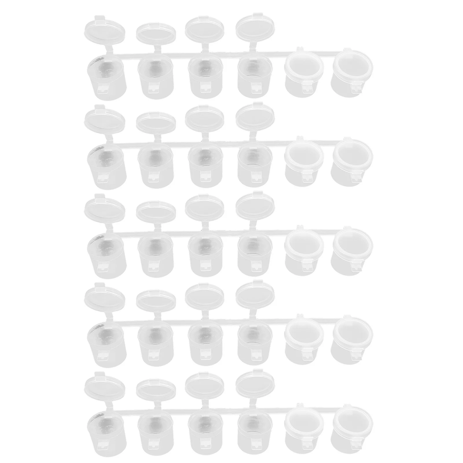 5 Strips Empty Paint Pots with Lids Small Watercolor Container for Art Festival Classroom Painting Pigment Box Supplies