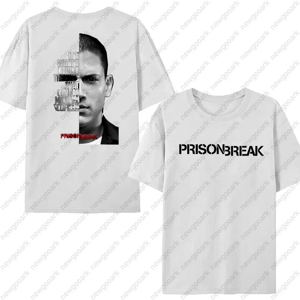 \Prison Break المسلسل التلفزيوني مايكل سكوفيلد القطن تي شيرت الشارع الشهير الهيب هوب تي شيرت تي شيرت للرجال النساء قصيرة الأكمام للجنسين