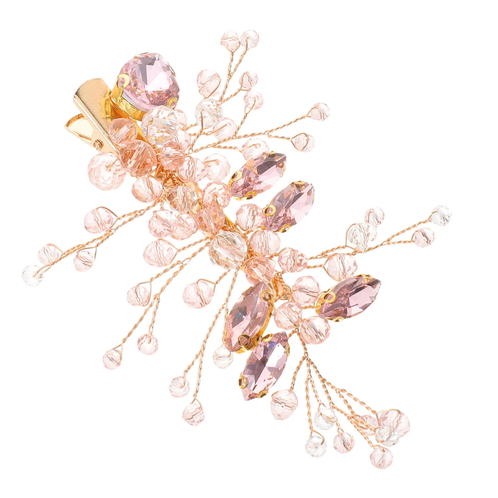 

Rhinestone Bridal Hair Clip Delicate Handcrafted Beaded Design Secure Side Clip for Wedding Day Updos Bridesmaid Hair