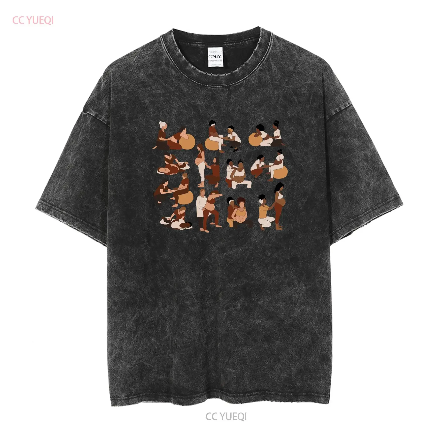 Pregnant Woman and Doula T Shirt Childbirth Educator Birth Midwife Prenatal Maternity vintage Washed Unisex Soft Versatile
