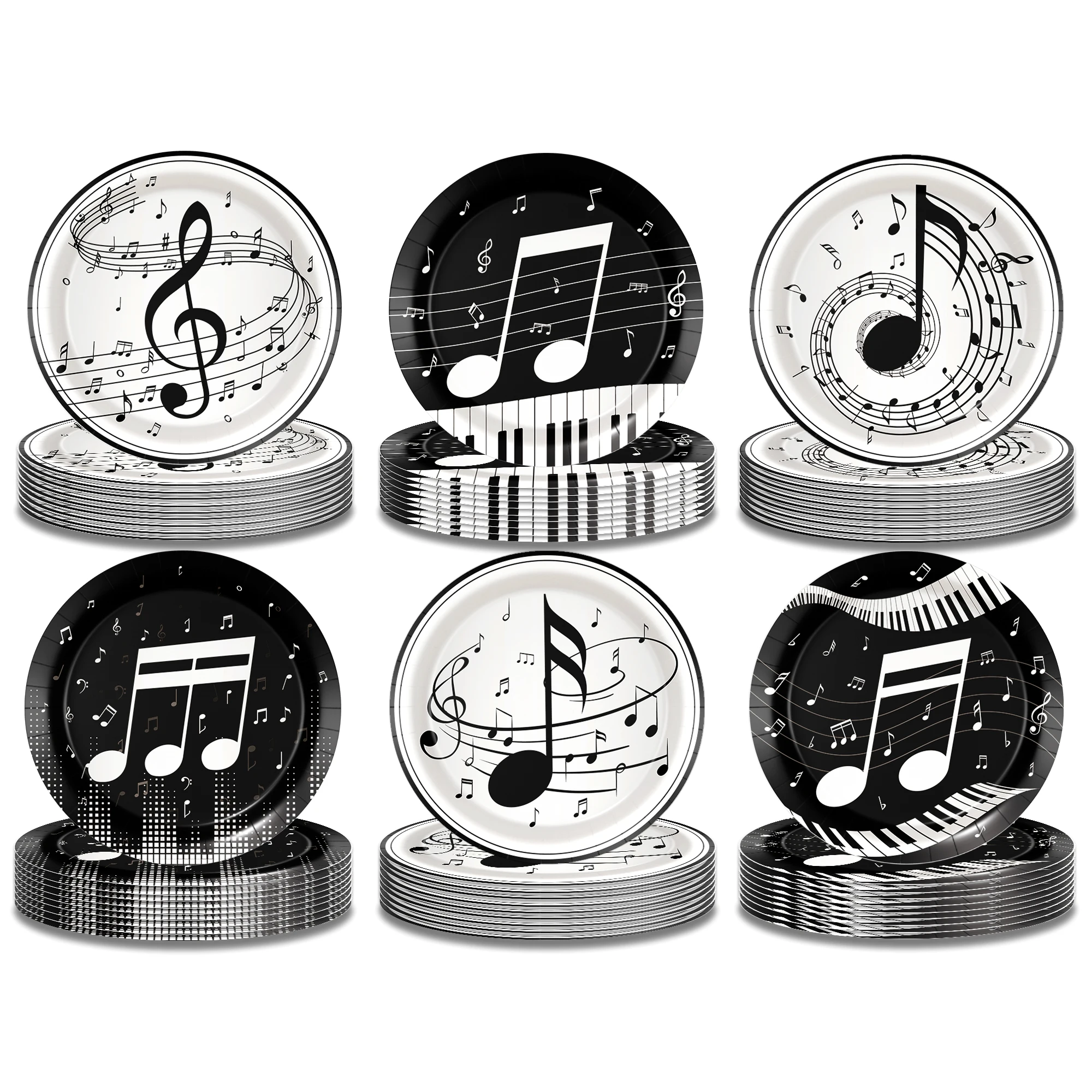 8 Stück Servietten mit Musiknoten, Geschirrsets für Hochzeit, Geburtstag, Dekoration, Tischdekoration, Partyzubehör