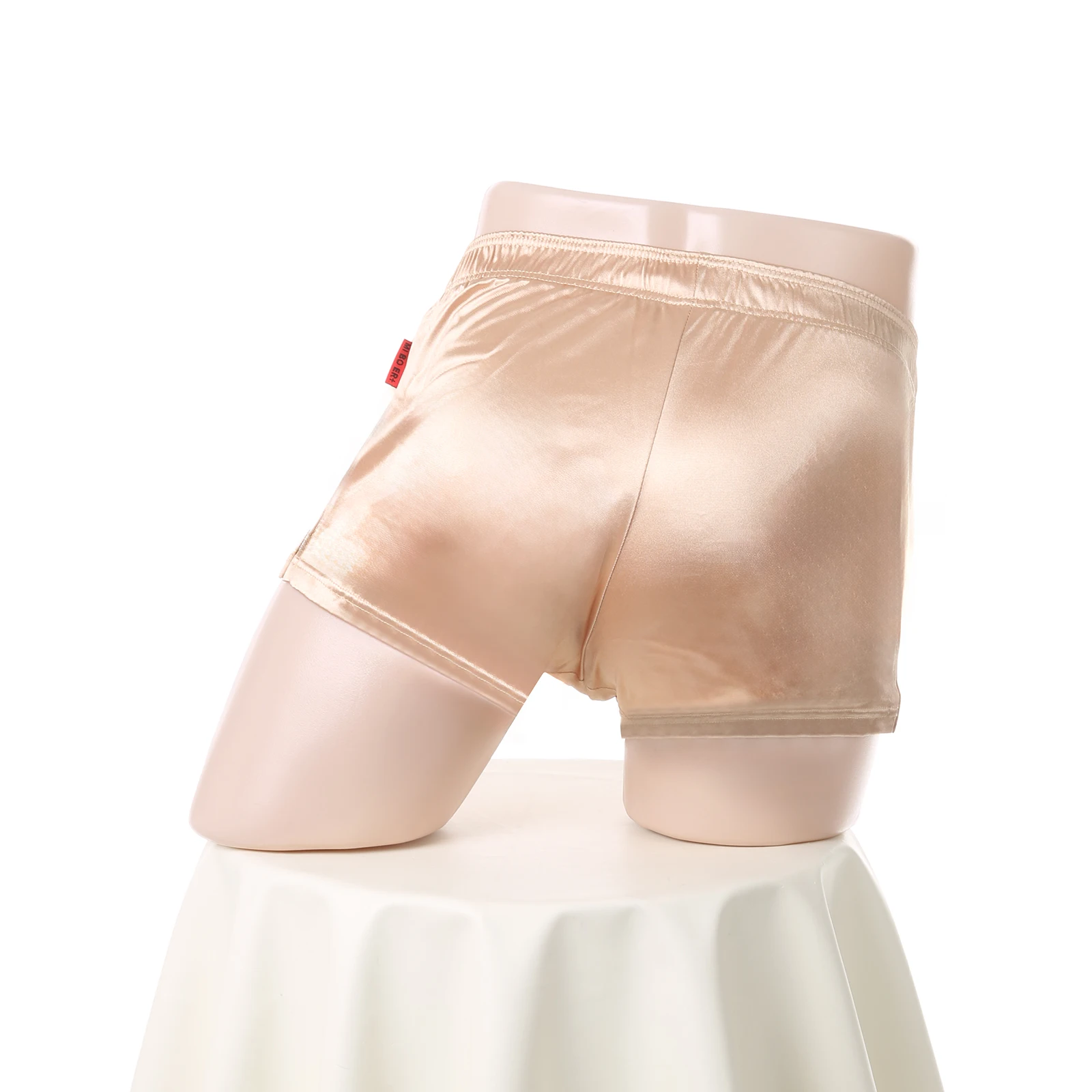 Sexy Nachtwäsche, Schlafanzug, kurze Hosen aus Satin, Herrenunterwäsche, Lounge-Pyjama, Homewear, Schlafhose, Boxershorts – Detail 17