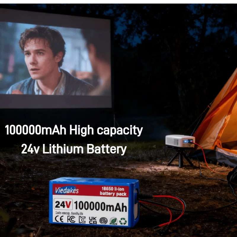 

Portable 24V lithium battery with high capacity 100000mAH for outside camping 7s3p battery pack xt60-DC