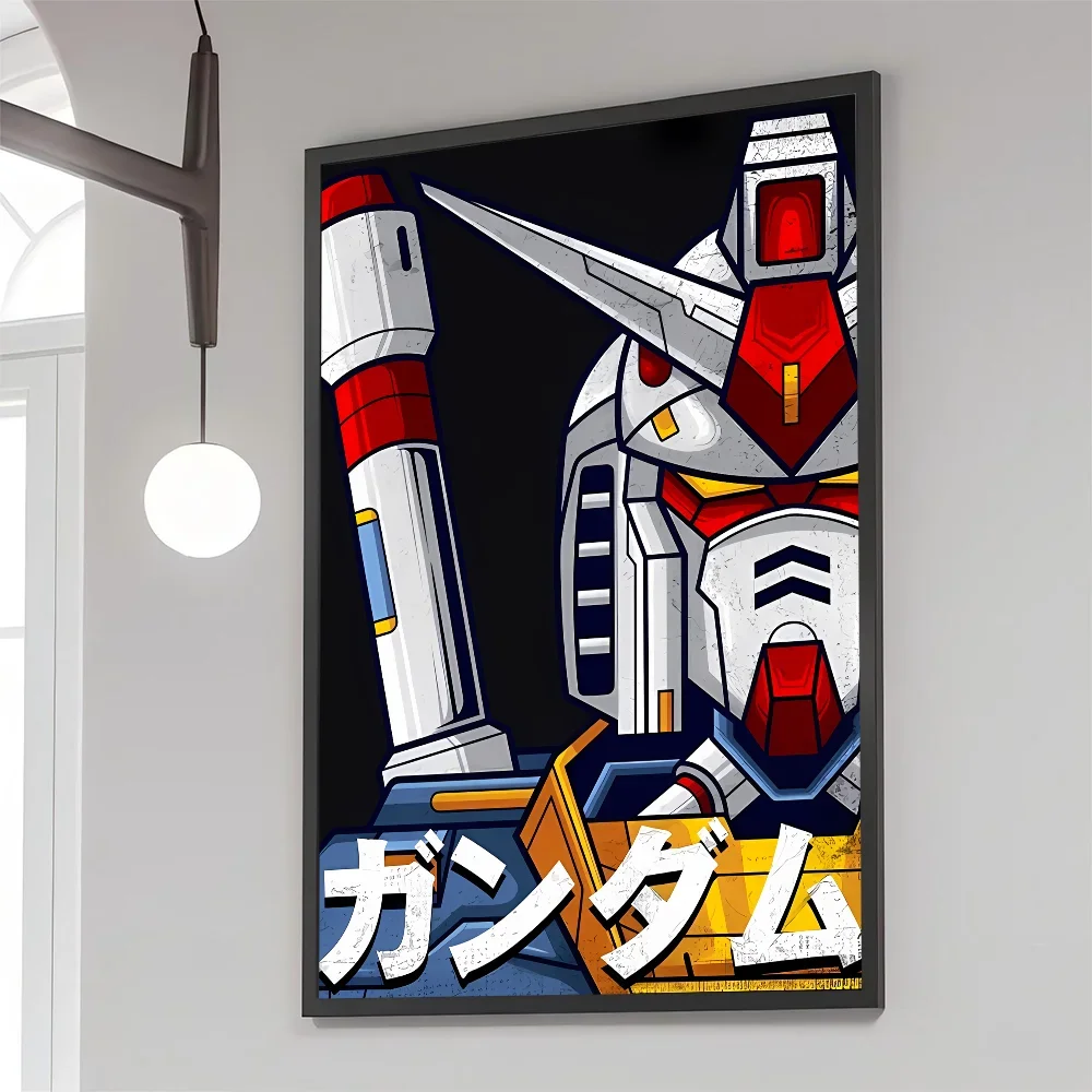 1PC M-Mobile Suit G-Gundam Anime  Movie Sticky Posters Retro Kraft Paper Sticker DIY Room Bar Cafe Aesthetic Art Wall Painting