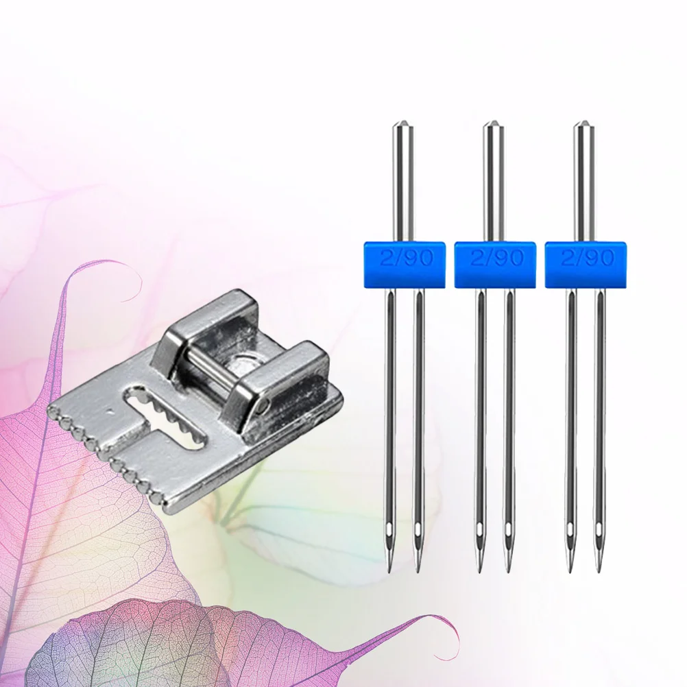 1 قطعة ماكينة خياطة التوأم الإبر مجموعة 2.0/90 3.0/90 4.0/90 الفضة دائم معدن البلاستيك مستقيم غرزة خطوط الزخرفية