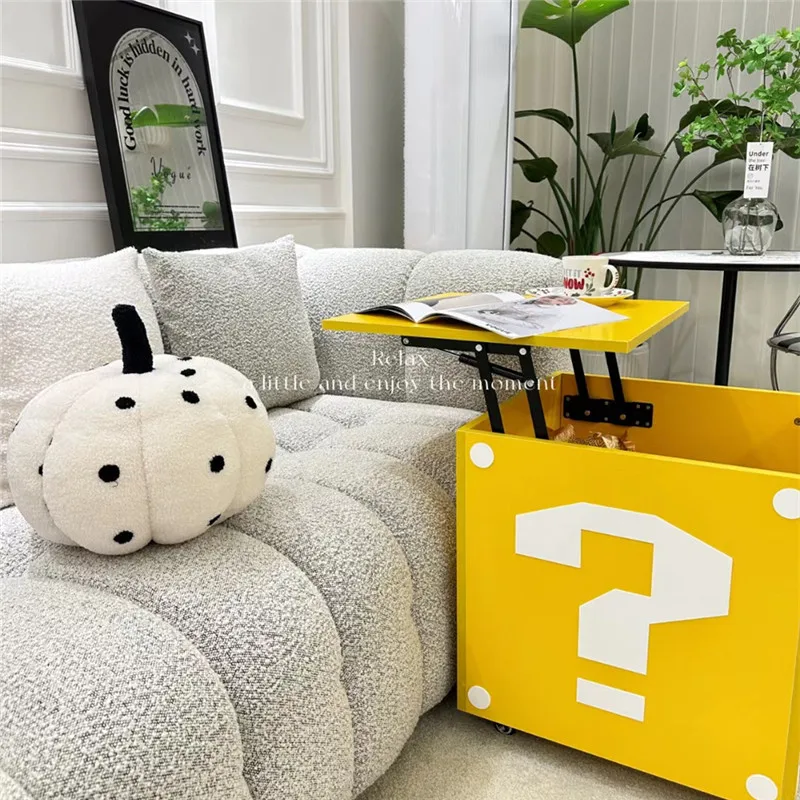 Storage box, question mark, children's toy rack, coffee table, small table, creative snack storage