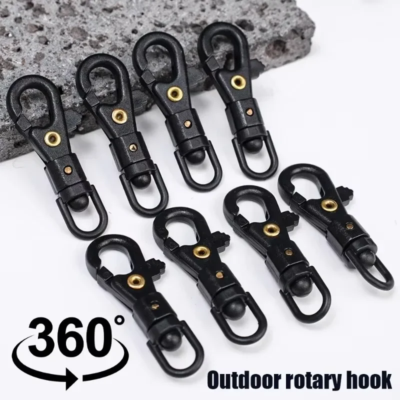 50/10PCS Swivel Keychain Metal Survival Carabiner Lanyard Snap Hooks Portable Dring Snap Buckle Umbrella Rope Keyfob Key Holder