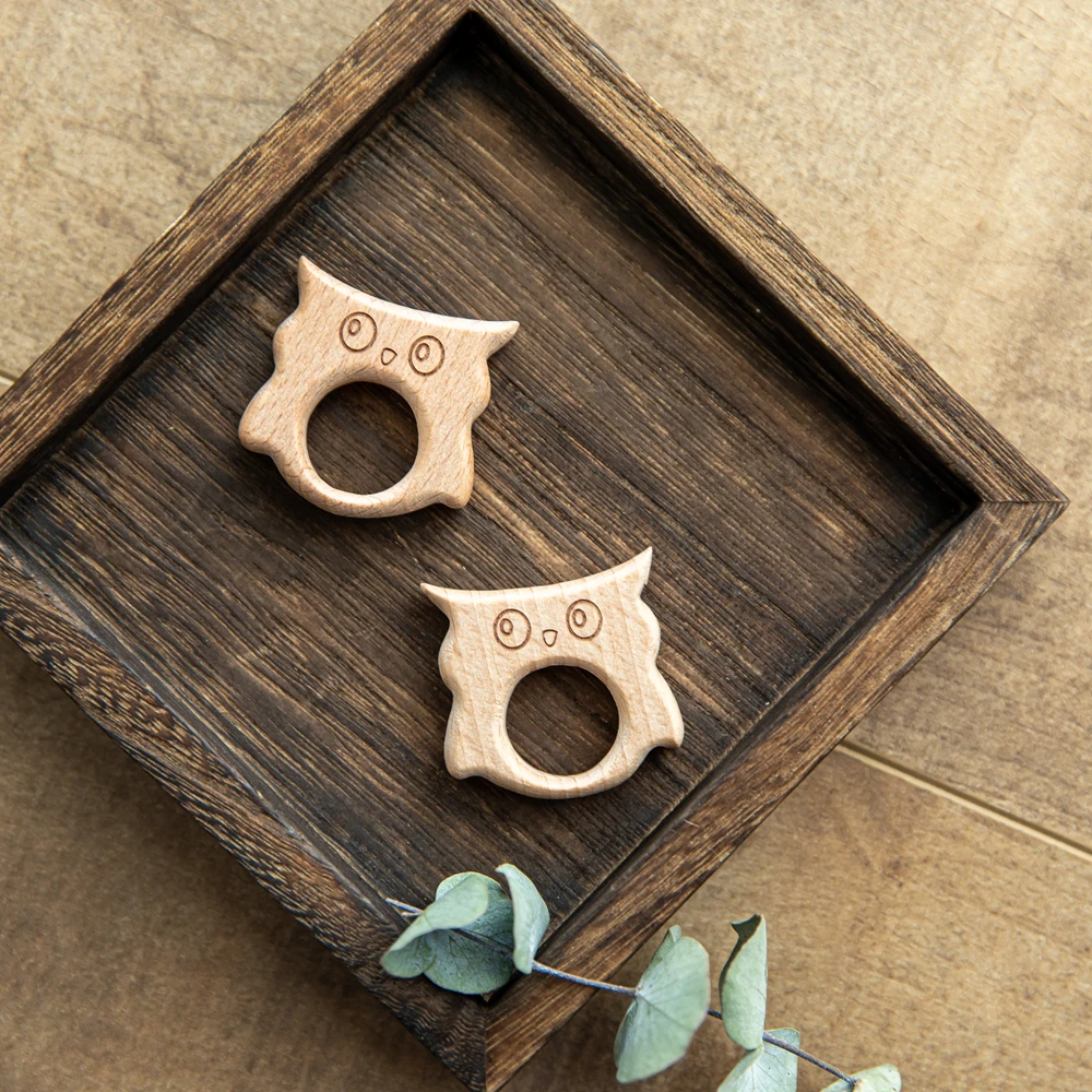 2 pc brinquedos de madeira do bebê 0 12 meses cuidados com os dentes do bebê mordedor de madeira animal ouriço raposa mão bpa livre chocalhos chocalho de madeira brinquedos