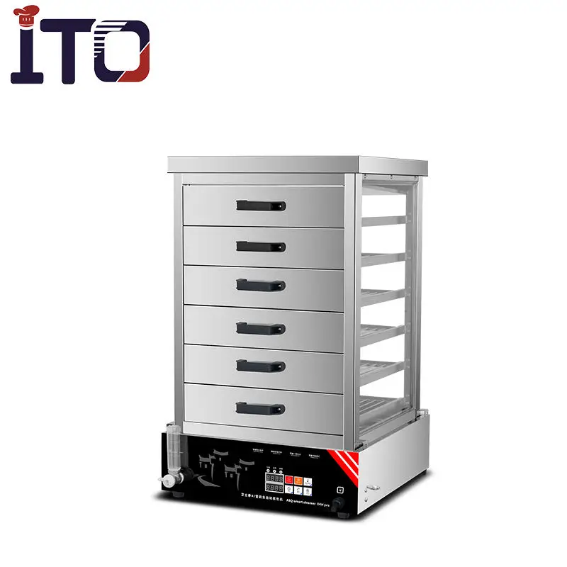 

Electric Commercial Stainless Steel Portable Food Warmer Steamer Display Machine