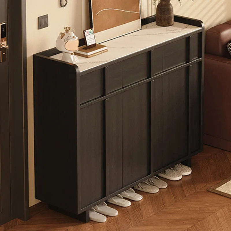 Luxury Modern Shoe Shelf Vertical Slippers Designer Box Wooden Living Room Shoe Cabinet Organizer Zapatero Entrance Furniture