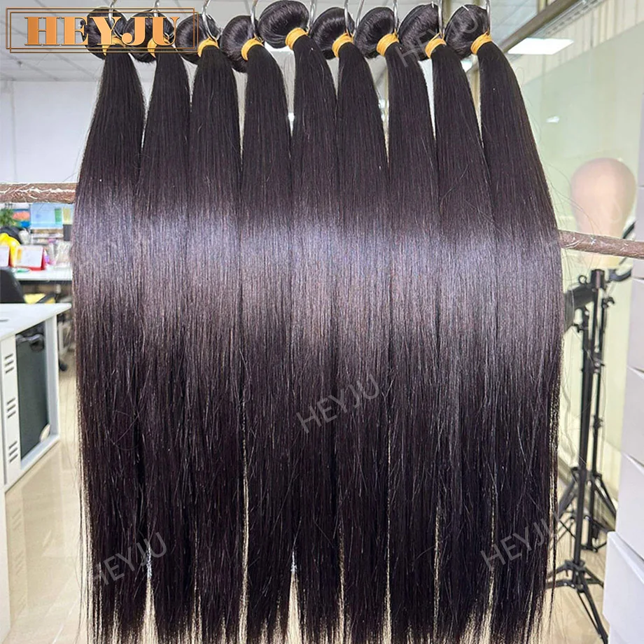 

Natural Black Straight Bundles Human Hair 12A Extensions Human Hair 1/3/4 Pcs Brazilian Straight Weave Bundles Remy Hair