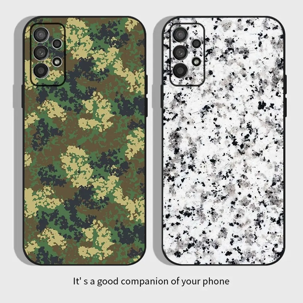 Military Camouflage Colors Phone Case For Samsung Galaxy A13,A21s,A22,A31,A32,A52,A53,A71,A80,A91 Soft Black Cover