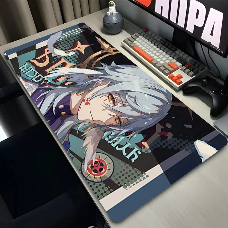 Mouse Pad Laptop Anime Extended Desktop Mat Computer Gamer Mousepad PC Gaming Accessories Keyboard Pad H-honkai Star Rail Sunday