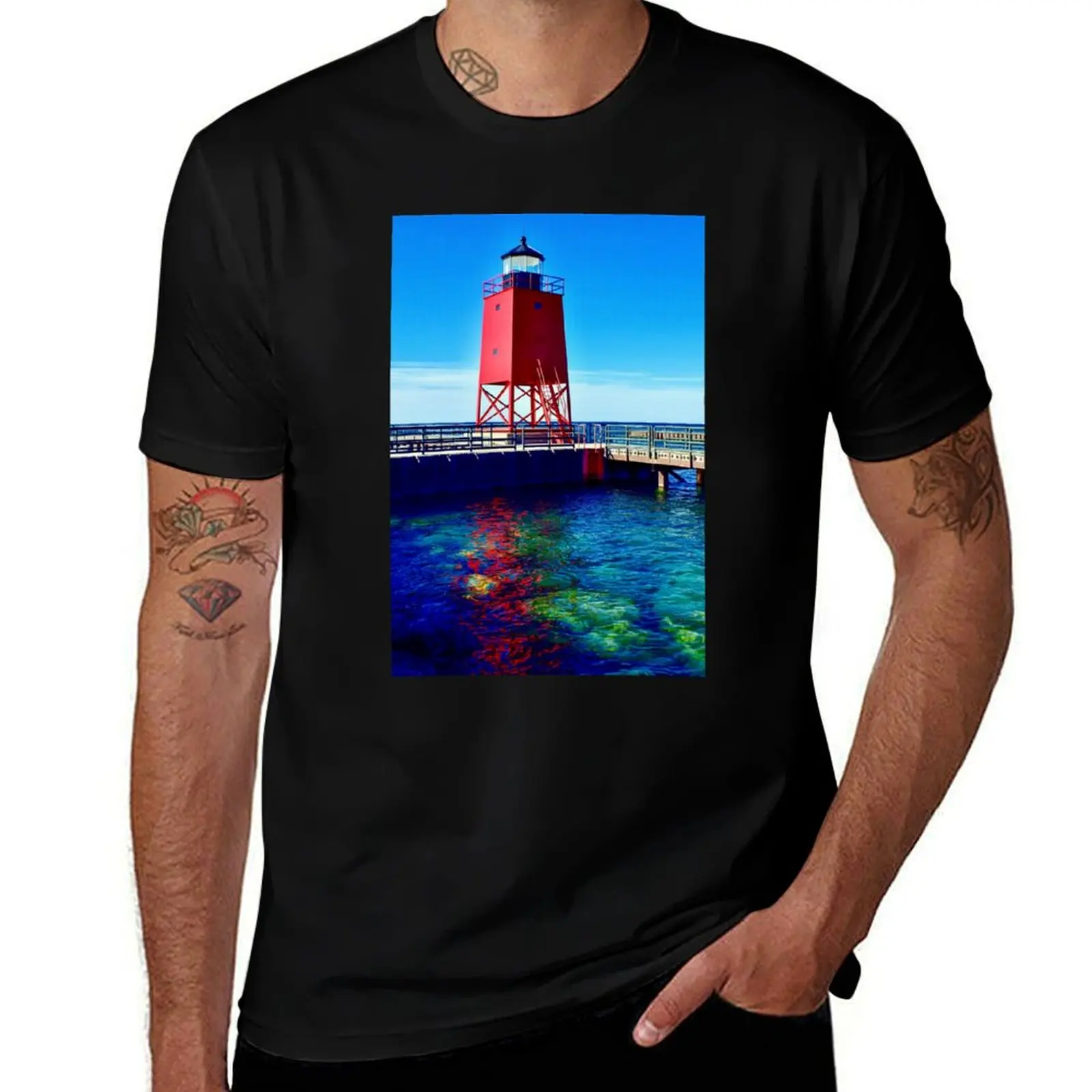 

Charlevoix Lighthouse Reflections T-Shirt g man t shirts for men man t shirts for men casual T-Shirt