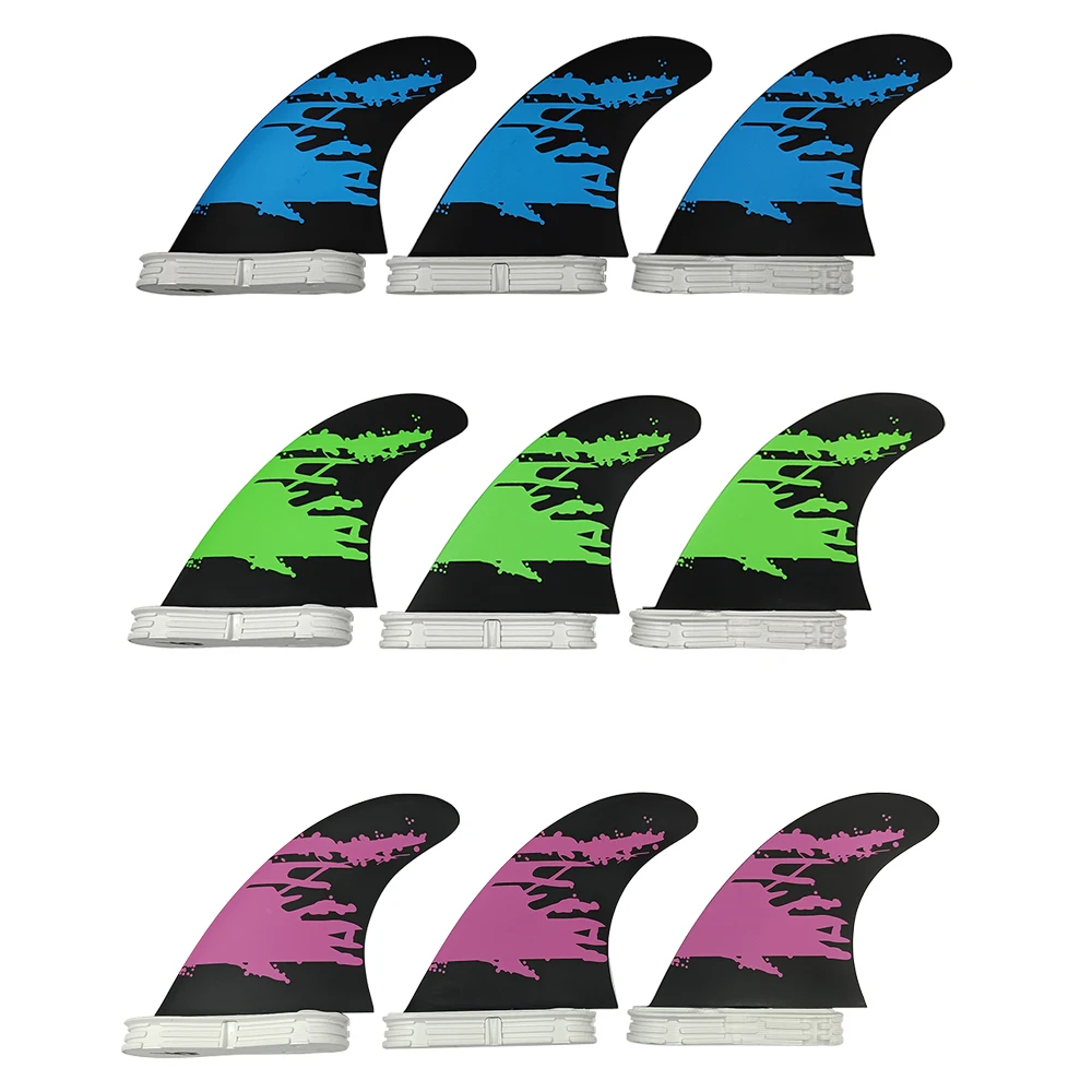 

3 Pcs/set UPSURF FCS 2 Fins Medium Surf Fin Fiberglass Honeycomb with M Size Surfing Tri Fins Surfboard Accessories Water Sports