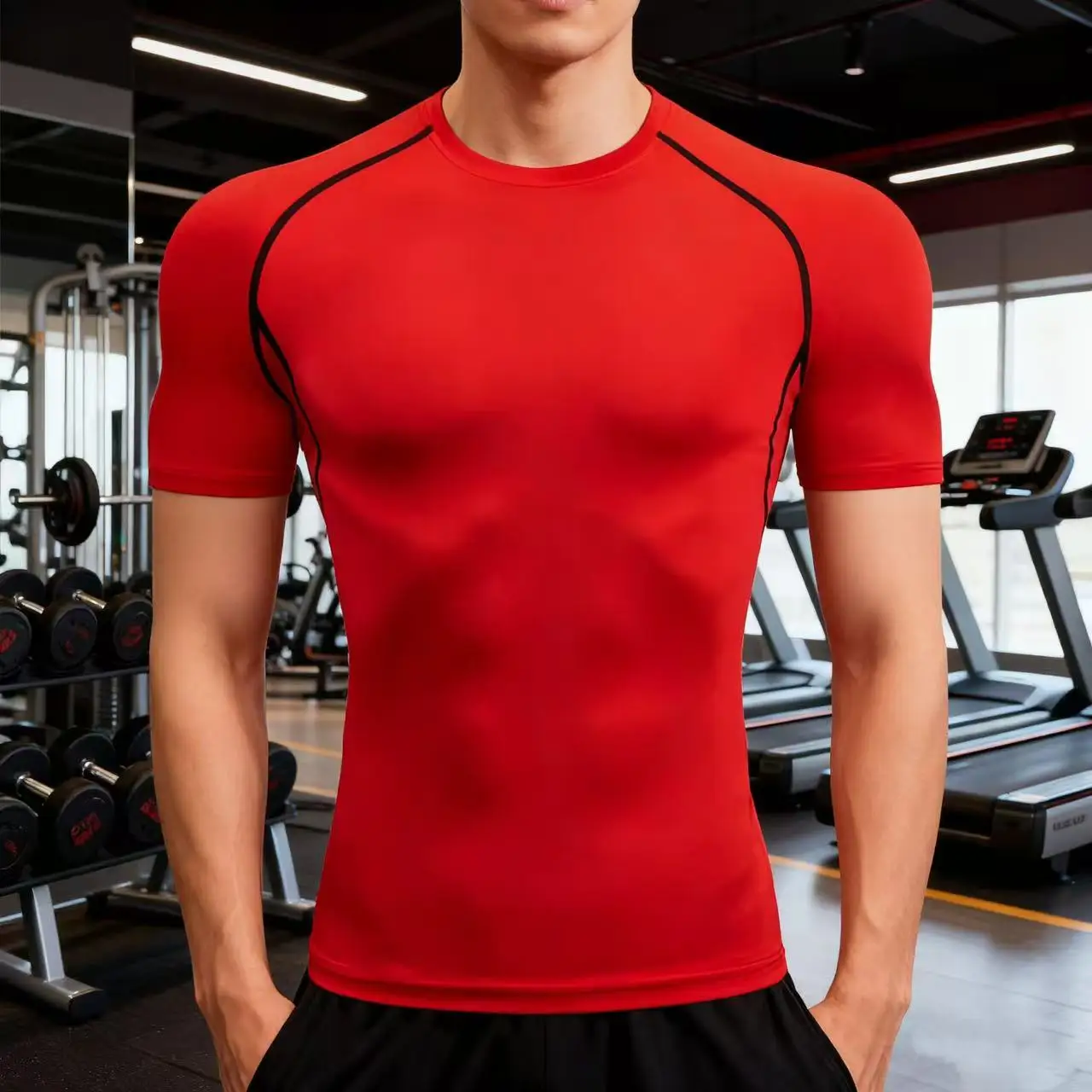 

Компрессионная футболка для мужчин, спортивная одежда для бодибилдинга, быстросохнущие рубашки для тренировок с короткими рукавами, спортивные топы, футболка для бега в тренажерном зале, мужская футболка