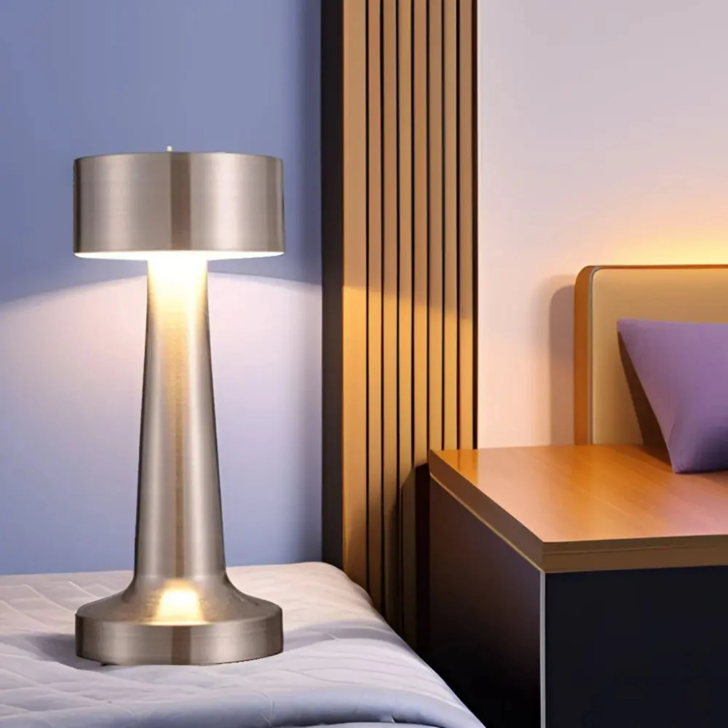 New Night Light USB Rechargeable LED Lamp Retro Metal  Lamp Bedside Table Decorations Living Dining Room Desk Bedroom Decor