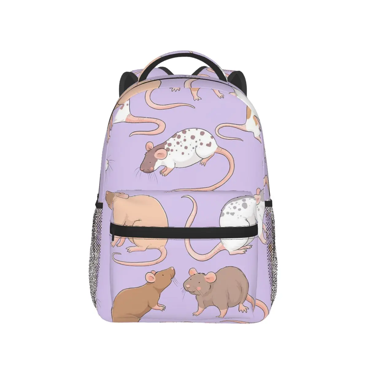 

Cute Rattie Rats Design Backpack Hot Sale Daypack Large Capacity Children BookBag School Bag Shoulder Bags for Men Women