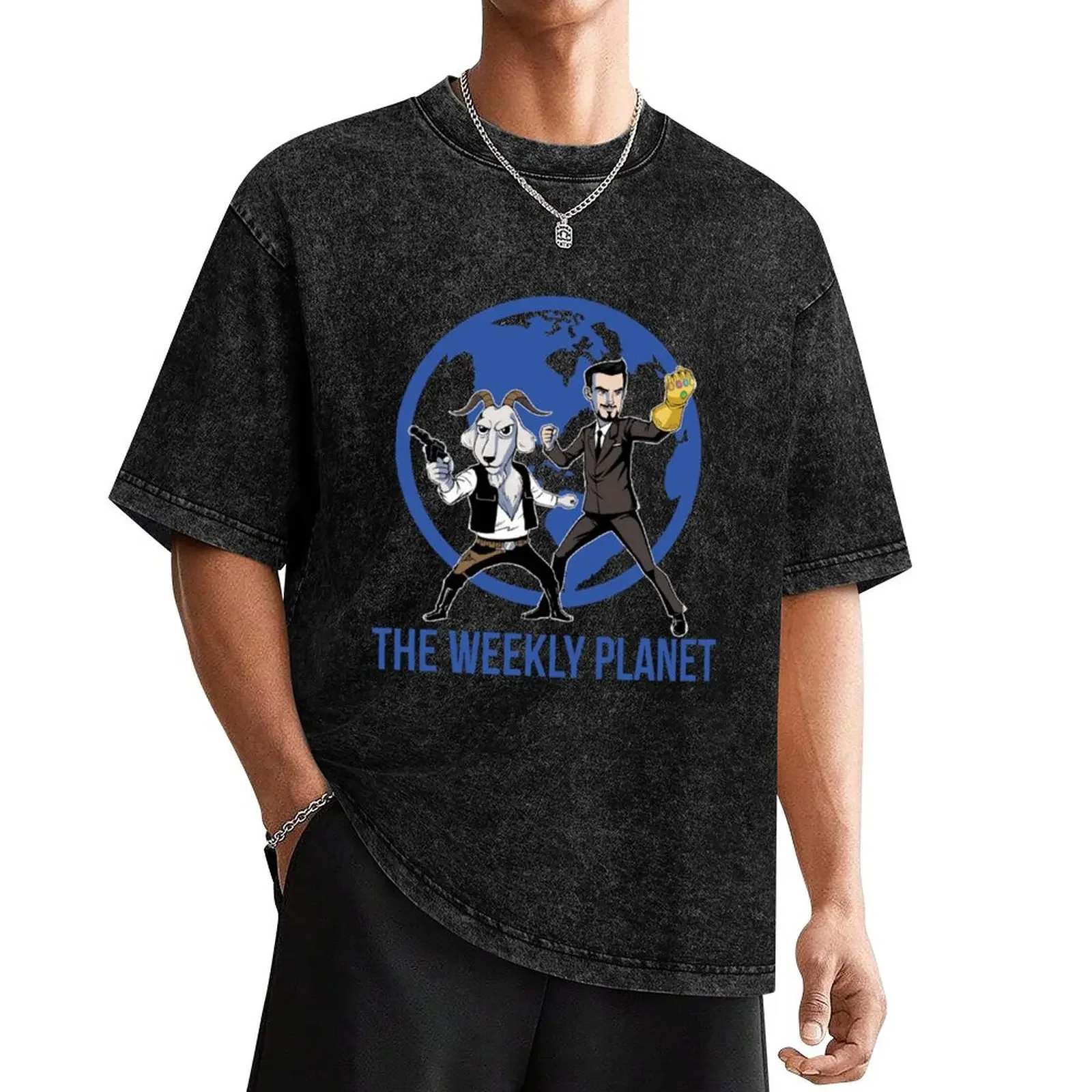 The-Weekly-Planet T-Shirt Short sleeve tee vintage clothes anime clothes customs funny t shirts men