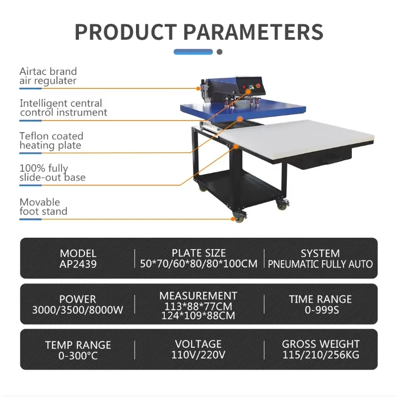 

Industrial Color Screen Heat Press Machine Customizable DTF Printing Service T-Shirts Airpod Heat Transfers Heat Machines
