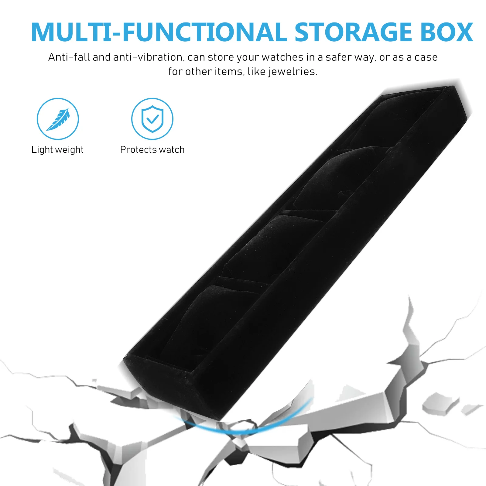 

Classic Black Bracelet Watch Organizer Stackable Jewelry Tray Display Storage Box Stylish PU Fabric Multi Functional