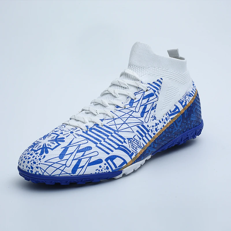 

Wearproof High Top Soccer Shoes With Long Studs, Good Wrapping Performance, Practical Athletic Footwear For Youth