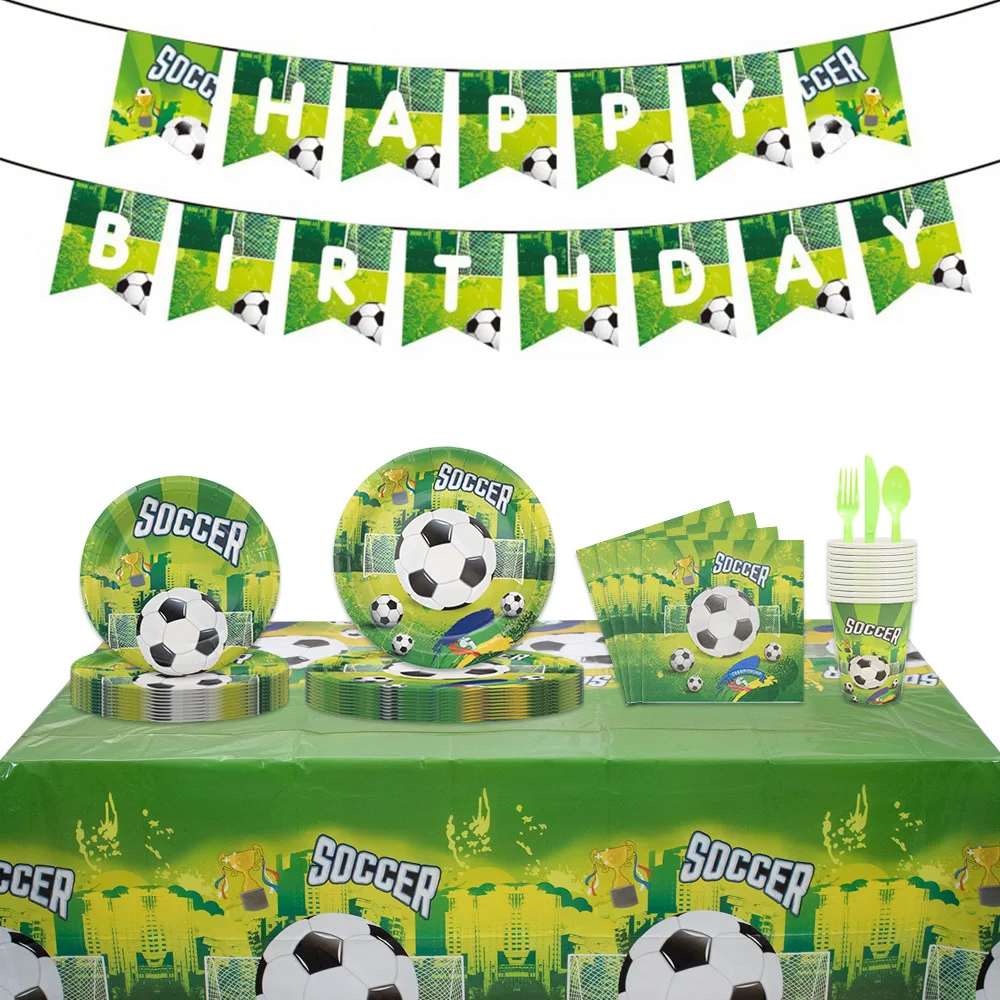 

Disposable paper tray, tableware, and tissue set for European football festival fan parties,Picnic camping supplies,wedding