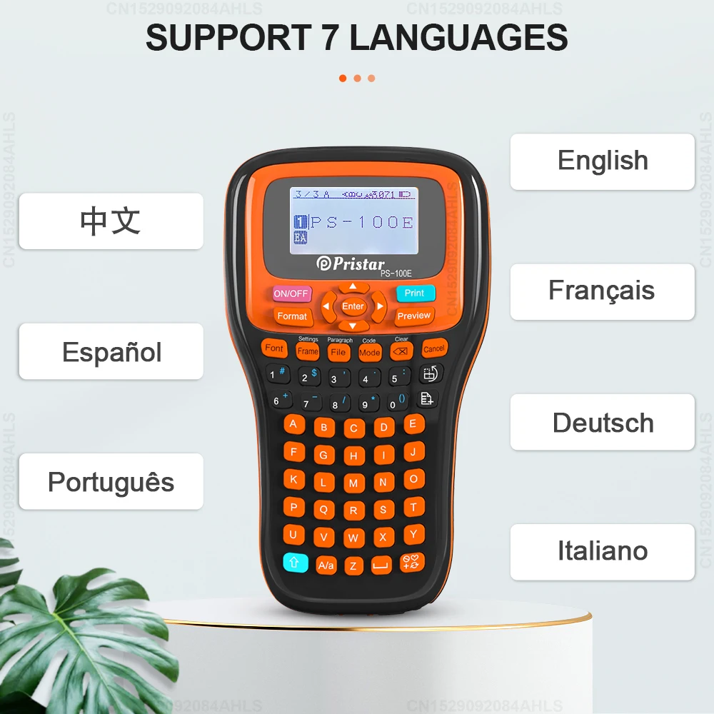 Portable Label Printer PS100E Multy Languages Spanish Portuguese French German Printing No Ink Printer or 10PK for TZe231 Tape