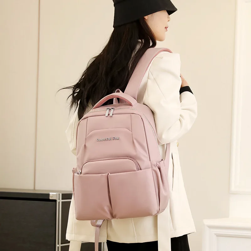 Women's waterproof lightweight nylon business backpack multi-layer large capacity travel backpack