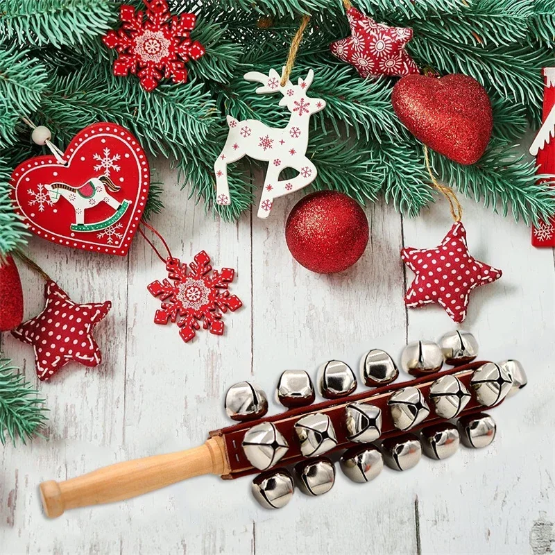 Mão Jingle Bells para Instrumento Musical, Agitador de madeira