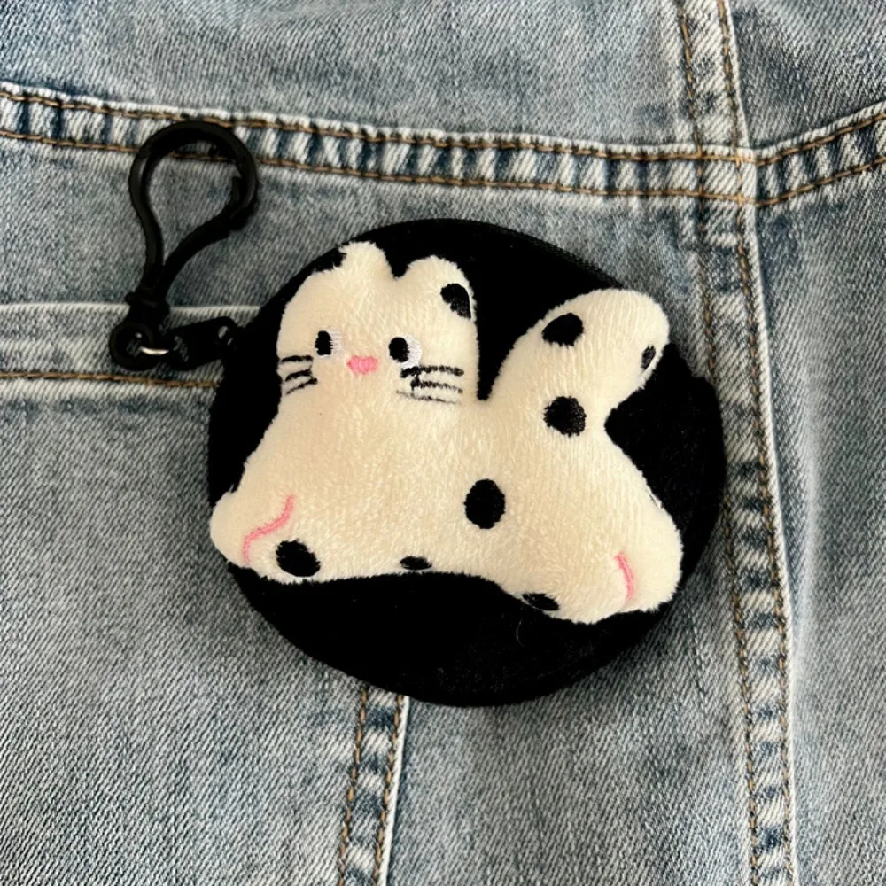 Fashion Cute Anime Coin Purse Round Mini Wallet with Black Pearls Black Key Bag Girly Gift