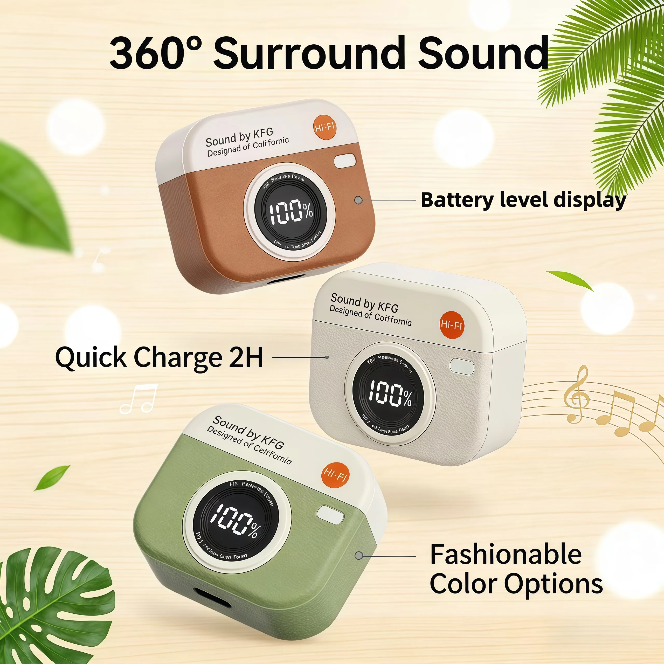 Wireless Bluetooth music headphones retro camera creative de
