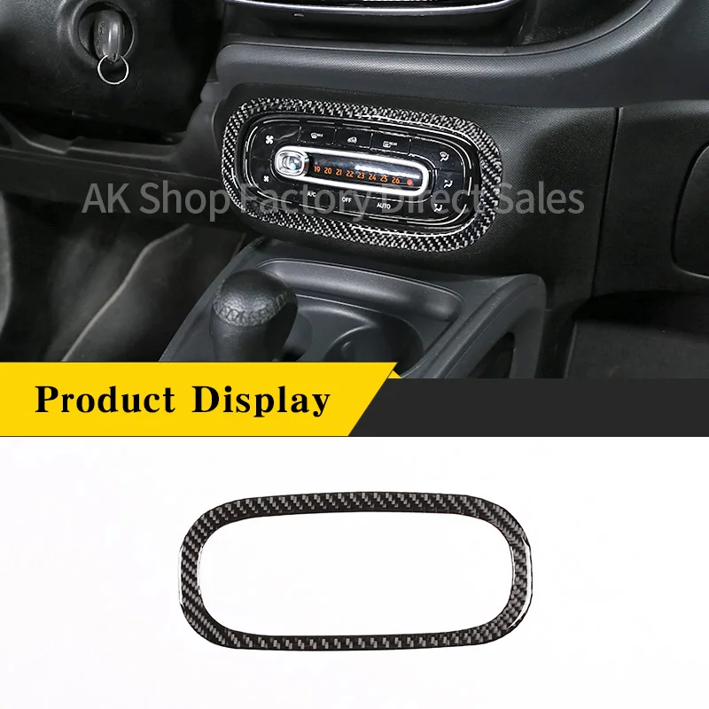 

For Mercedes Benz Smart 453 2016-2021 Real Carbon Fiber Car Air Conditioner Button Switch Panel Cover Sticker Car Accessories