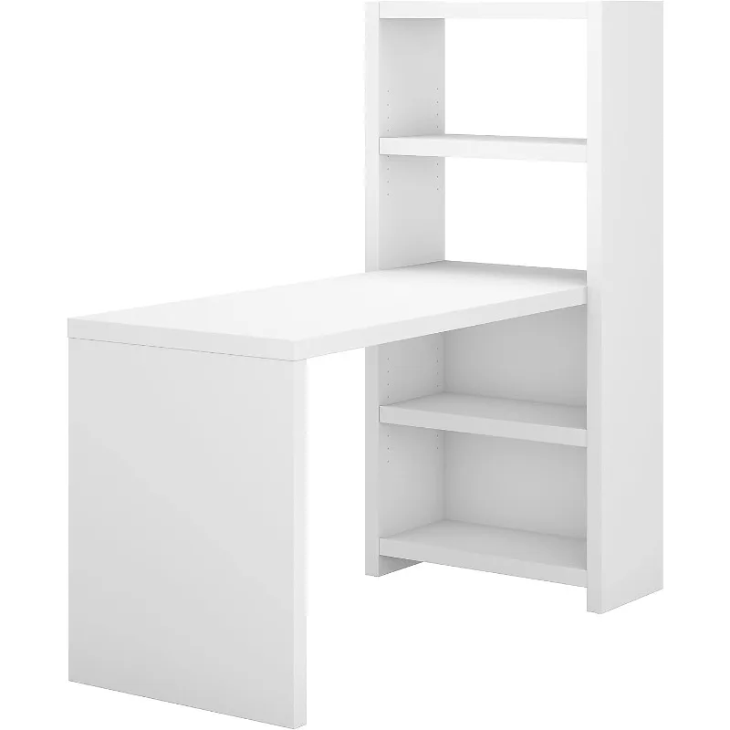 Office by kathy ireland Echo 56W Bookcase Desk, Pure White/Pure White (KI60107-03)